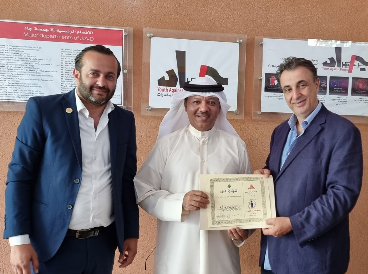  رئيس الاتحاد العربي للتطوع يزور جمعية جاد - شبيبة ضد المخدرات بلبنان